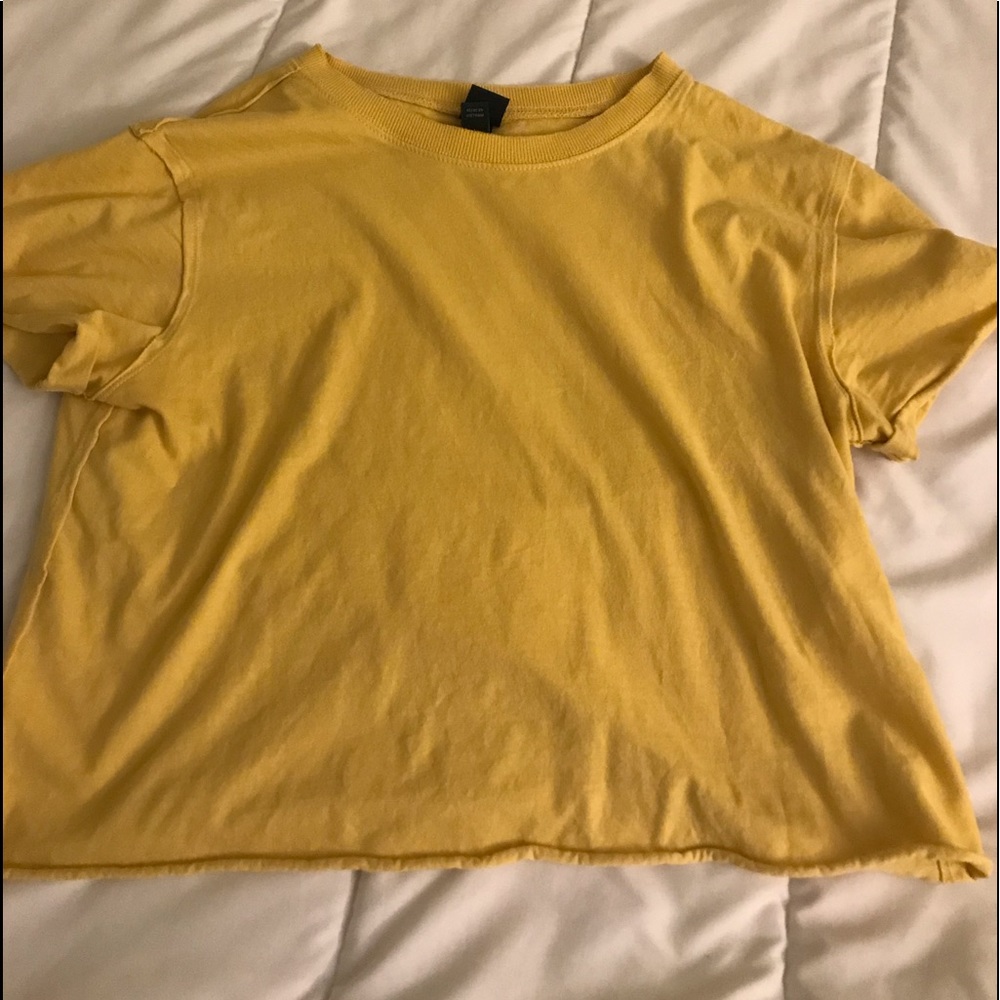 Target yellow crop tee worn like once